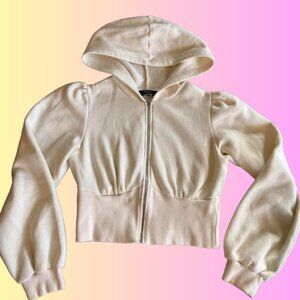 Bershka Zip Up Hoodie With Corset Detail NWOT